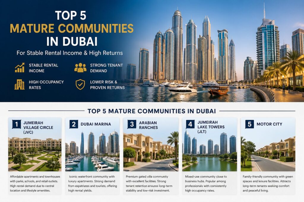 Mature communities in Dubai for stable rental income
